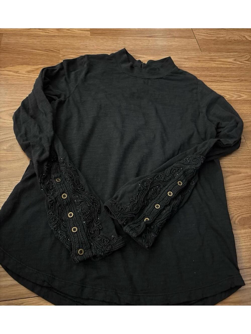 We The Free Hooked On You Cuff Mock Neck Long Sleeve Top Size Large - Picture 7 of 7
